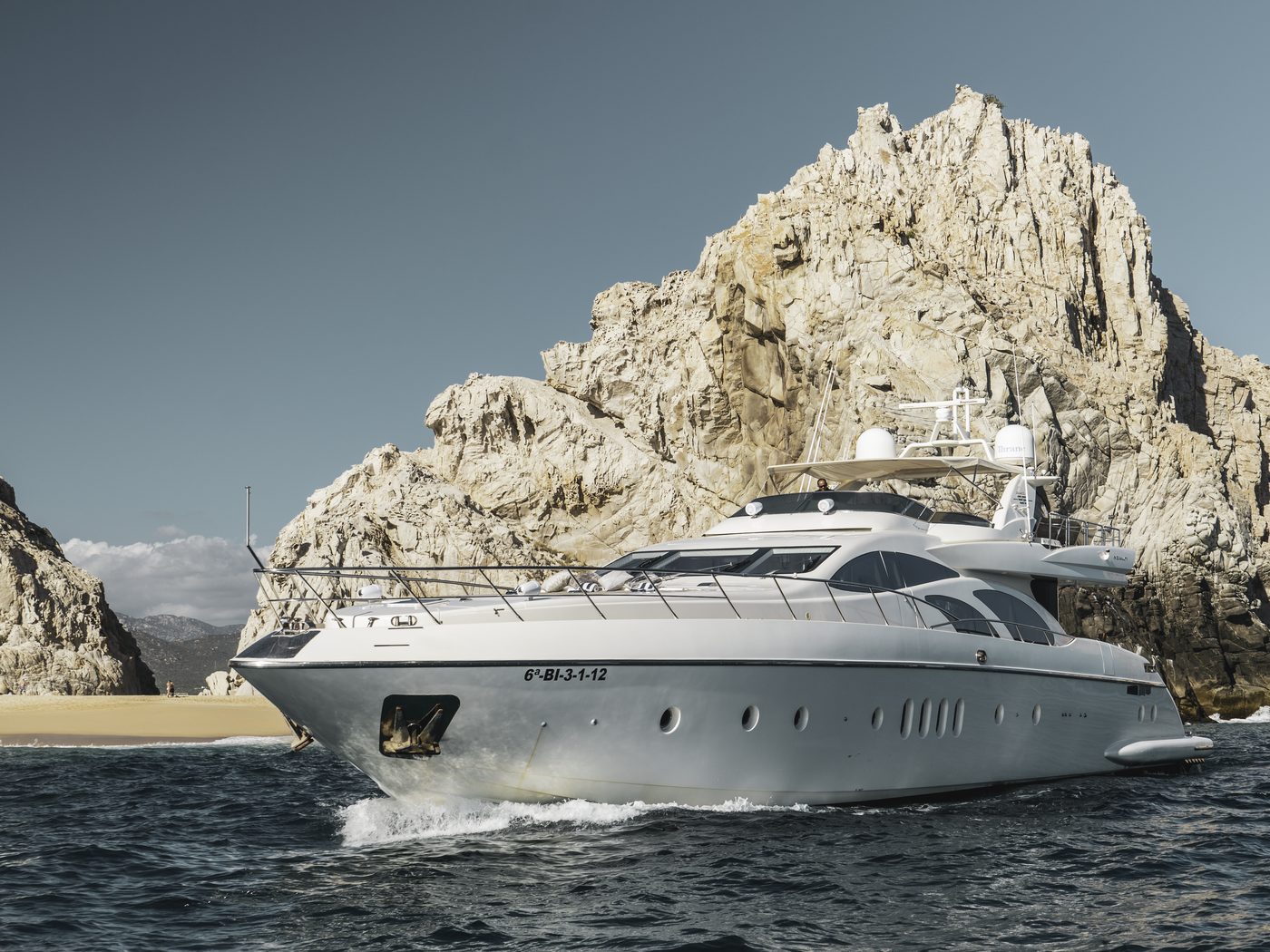 A Maritime yacht off the rocks at Land&rsquo;s End, Cabo San Lucas